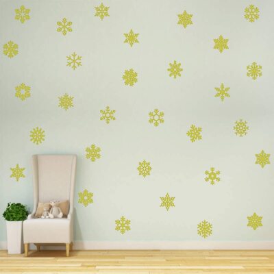 Snowflakes Wall Decals for Girls Bedroom Peel and Stick Stickers Winter Theme De
