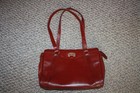 Vintage ETIENNE AIGNER Large Burgundy Red 100% Leather Tote Shoulder Bag Studs