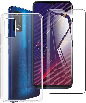 For WIKO POWER U20 TEMPERED GLASS SCREEN PROTECTOR + CLEAR SILICONE CASE COVER