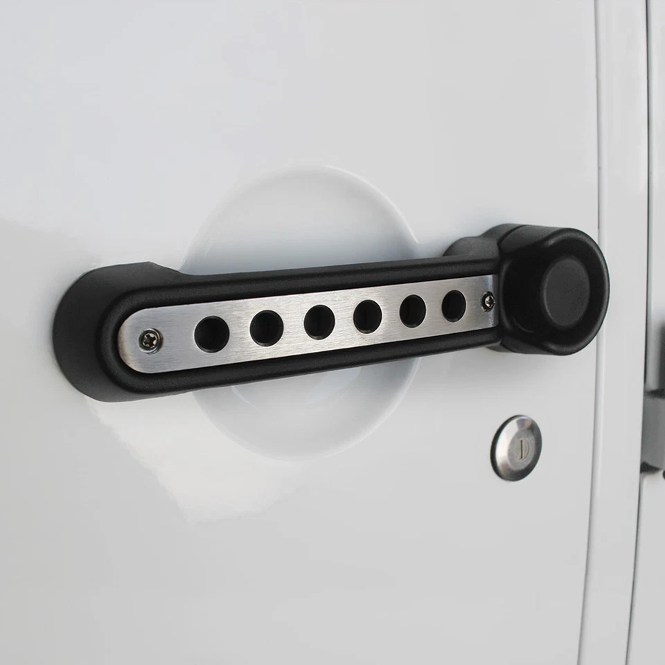 Inserto de moldura de aluminio para manija de puerta trasera para Jeep Wrangler JK JKU 2007-2018 Foto 3 de 4