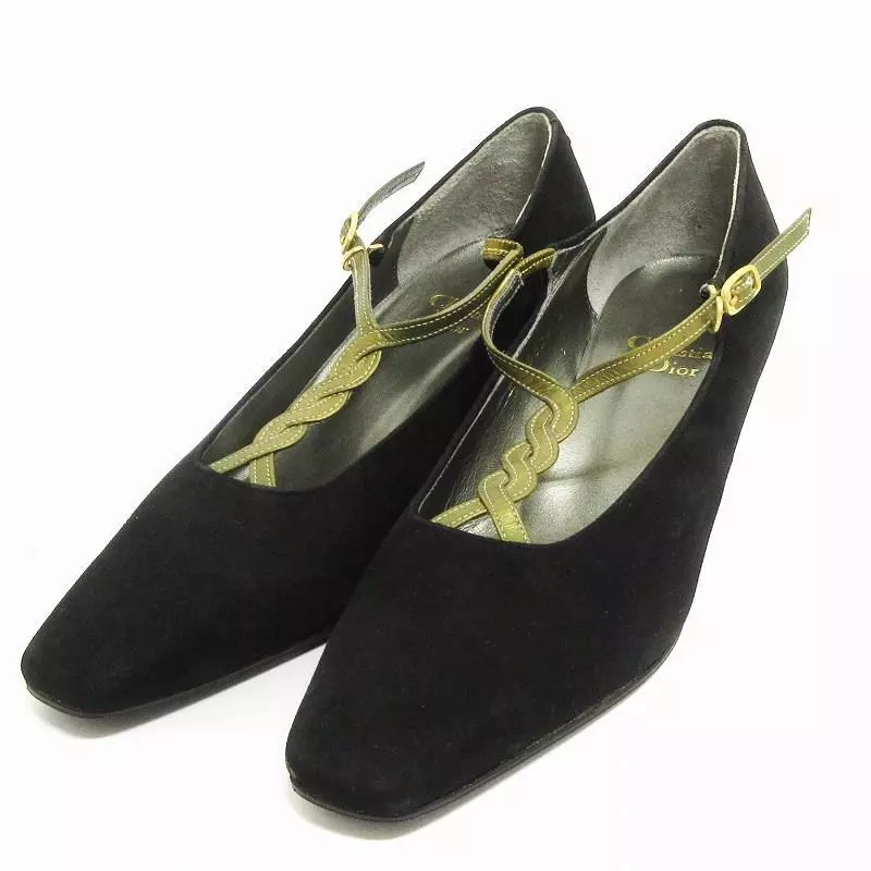 Escarpins Christian Dior talon daim noir EU35/US5 47617c
