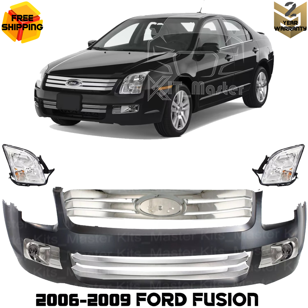 2006-2009 Ford Fusion Front Bumper Cover With Grille Assembly