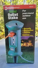 Green Intermatic HS312 Outdoor Outlet Stake extension cord - Open Box