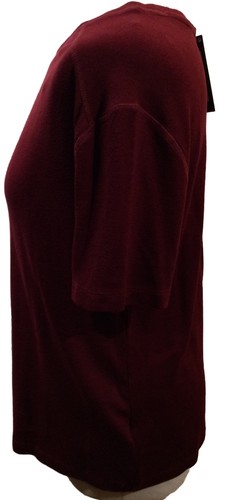 M&S Soft Touch Claret Knit Short Sleeve Lightweight Top U.K. Small (8-10) BNWTS - Picture 2 of 5