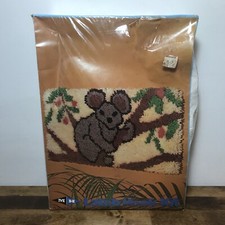 New Vintage 1980 Latch Hook Kit MH Koala Bear 12  X 24  Rug Wall Hanging Kit