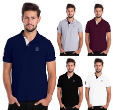 Mens Tipping Polo Shirt Short Sleeve Collar Pique T Shirt Summer Top Tee