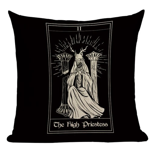Black Tarot Throw Pillow Cover Mexico Skull Pillow Covers Horror Ghost - Picture 45 of 47