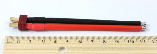 Connettore spina a T maschio Deans coda/cavo 100 mm 12 AWG filo silicone RC buggy - Foto 3 di 3