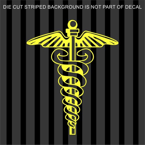 CADUCEUS Medical Decal Sticker Car Truck Window - Choice of Colors & Sizes - Picture 4 of 15