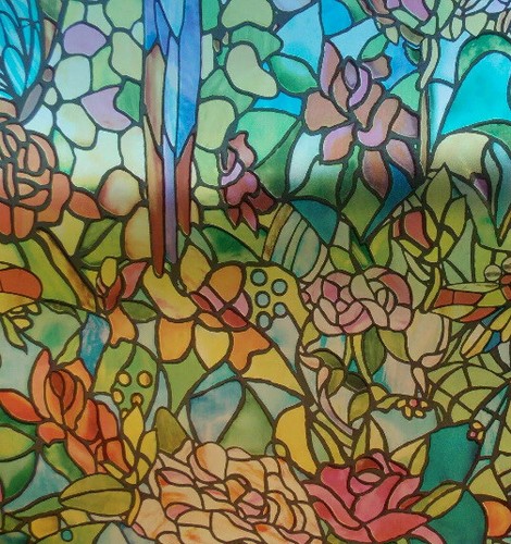 PELLICOLA FINESTRA VETRO COLORATO 45 cm x 1 mtr retro adesivo plastica vinile tulia - Foto 2 di 3
