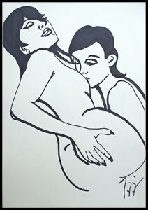 Graphic Erotic Act Original No Poster Love Nude sm Sm Drawing Urban Art 30x40 Ebay