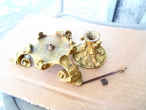 Seltener antiker französischer Reich vergoldete Bronze-Lampensockel/Ständer/Halter Mitte 19jh. - Bild 6 von 10