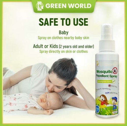 Mosquito Repellent Spray Green World Natural Ingredient Deet-Free 100ml - Picture 7 of 11