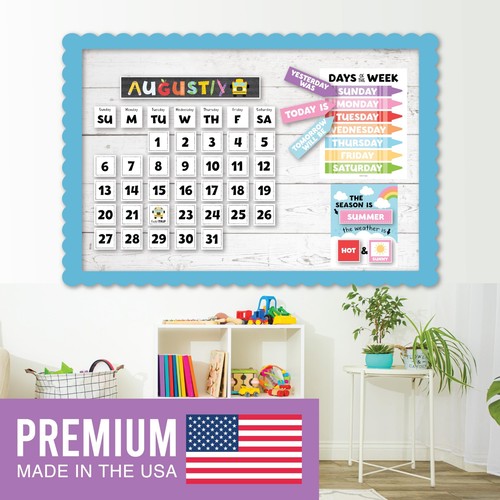 Colorful Classroom Calendar Set Bulletin Board - Bulletin Board ...