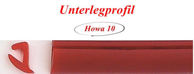 Unterlegprofil,Leistenfüller, Gummiprofil, Kantengummi, U-Schuh Rot LMC