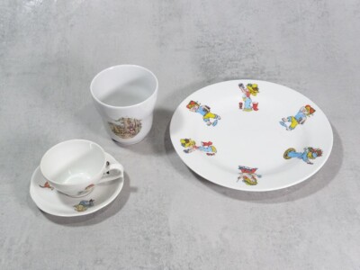 Altes Kinderporzellan Kindergeschirr - Teller, Tasse z.B. Kahla DDR
