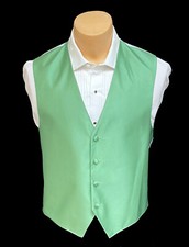 Men's Clover Green Tuxedo Vest Wedding Groom Cruise Prom Formal Small S