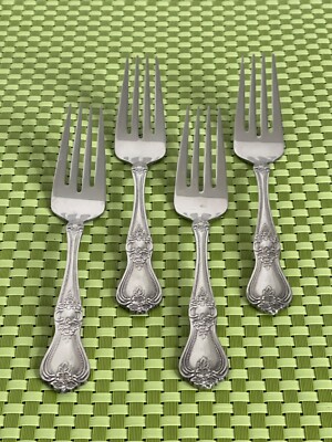 Stanley Roberts PRECIOUS ROSE Stainless 4 Dinner Forks Rogers Co Flatware B153WU