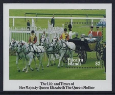 Pitcairn Islands 1985 $2 Life & Times Queen Mother Royalty - MUH Mini Sheet