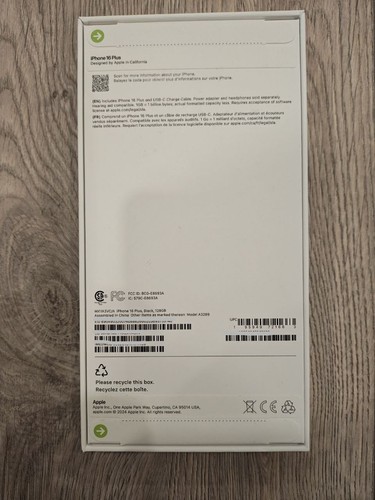 NEW Apple iPhone 16 Plus Black - Factory Unlocked 128GB - Overnight Shipping - Photo 2 sur 2