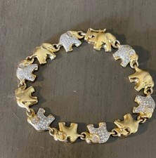 PAJ Goldtone 7" Bracelet with Elephants