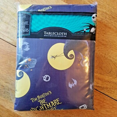 Nightmare Before Christmas Tablecloth Blue 60 x102  Rectangle Disney Tim Burton