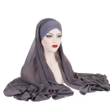 Lady Chiffon Wrap Headscarf Chiffon Scarf Forehead Cross Headband Wrap Hat Solid