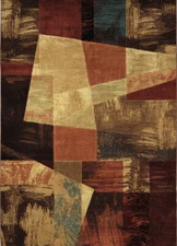 3x5 Home Dynamix Brown Geometric Blocks Area Rug 1237-999 - Aprx 3' 3" x 5' 2"