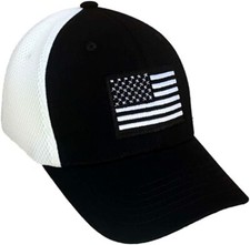 USA US United States American Flag Flex Cotton Mesh Baseball Fit Fitted Cap Hat