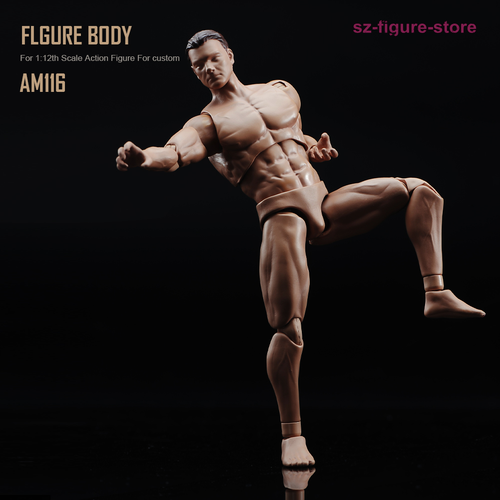 ANT 1:12 Flexible Muscle Man 6" PVC Male Strong Action Figure Body Pistol Dolls - Picture 5 of 12