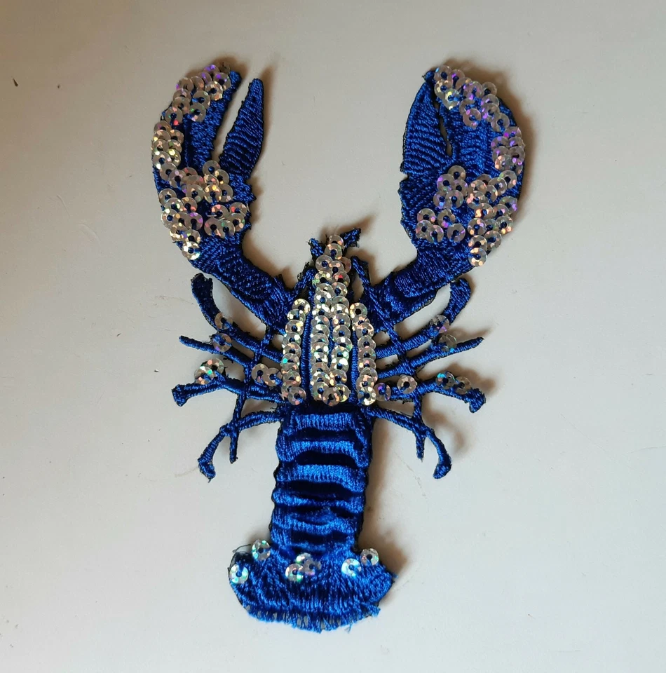 Blue Lobster Handmade Extra Quality Embroidered Patch from Ukraine - Image 2 of 4