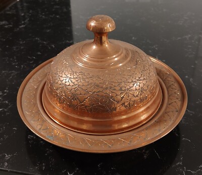 Brass Dome Food Cover w Serving Tray Morocco North Africa Middle Eastern  Style