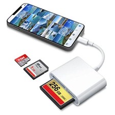 SD CF Card Reader Compatible with iPhone/iPad SD CF TF Memory Card Reader