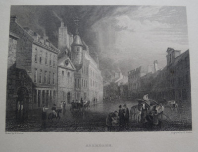 BROADGATE ABERDEEN SCOTLAND 1833 ENGRAVING - W. PURSER