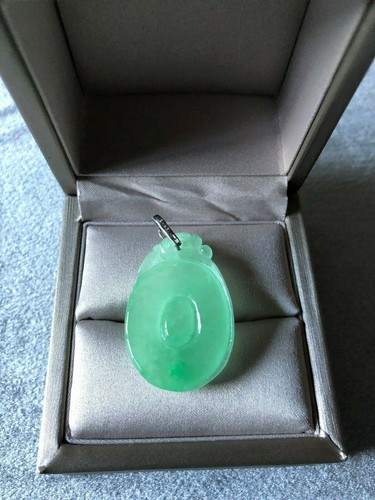 Silver925 Natural Green Jade Pendant - Picture 29 of 31