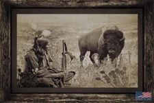 NATIVE AMERICAN WISDOM 8"x12" METAL SIGN BUFFALO INDIAN MEDICINE MAN RUSTIC