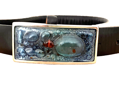 Italian Designer Belt S Fused Glass Bubble Art Buckle  display picture 1