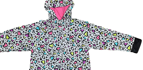 Western Chief Girls' Lined Rain Coats, Cutie Leopard, 2T - Picture 3 of 3