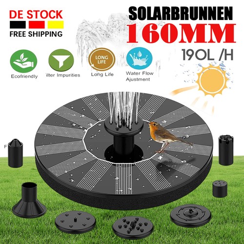 1.5W SolarPumpe Gartenpumpe Springbrunnen Terrasse teichdeko Teichpumpe Font?ne - Bild 18 von 18