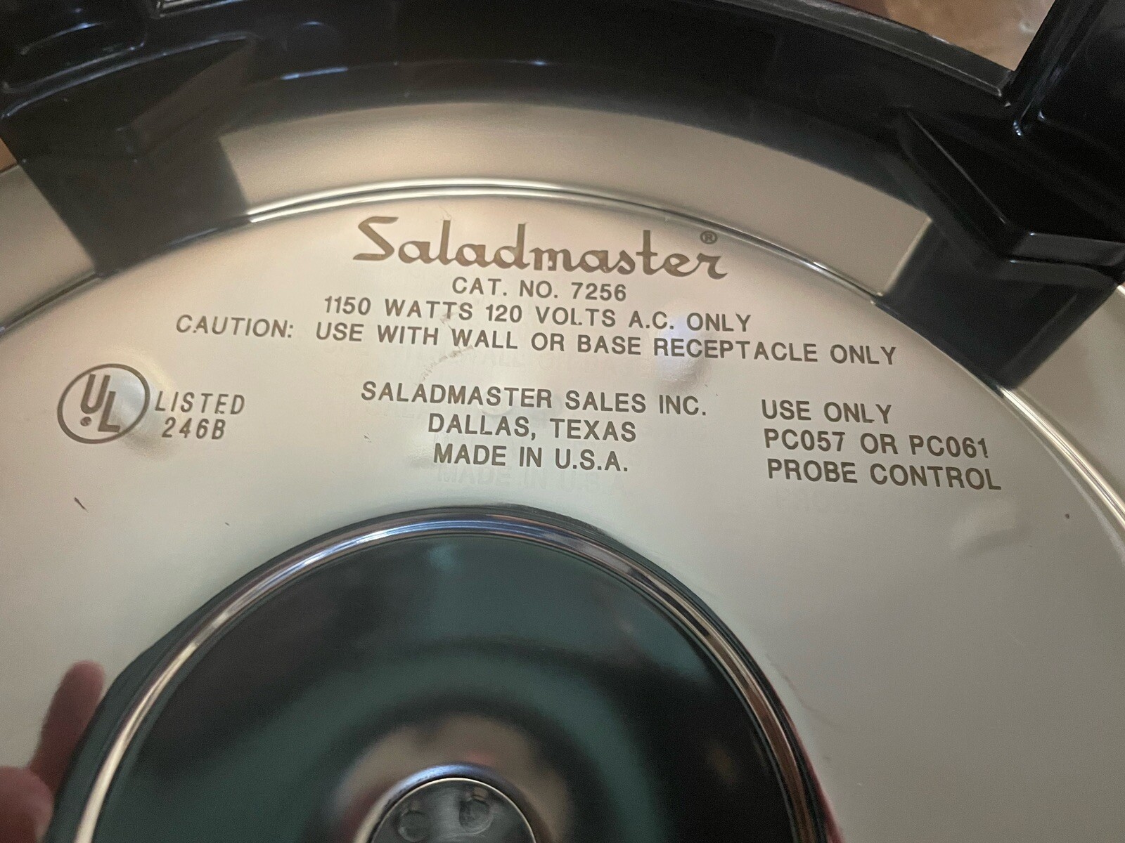 Saladmaster 7256 STAINLESS STEEL Oil Core ELECTRIC SKILLET Vapo Lid