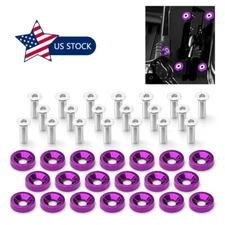 20pcs Purple Aluminum Fender Bumper Washer & M6 Bolt Engine Bay Dress Up Kit