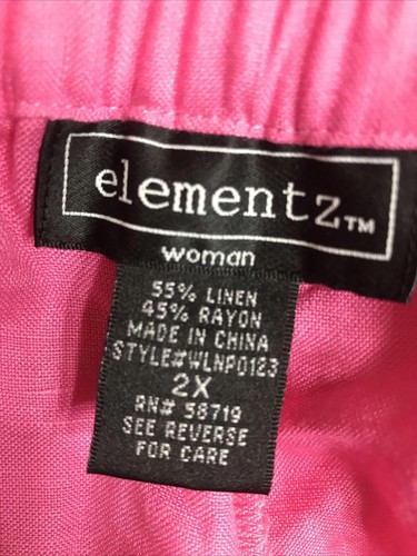 Elementz Capris Women Size 2X Pink With Pockets And elastic - Picture 5 of 5