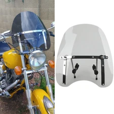 For Indian Scout Deluxe Smoke 18"x16" Large Windshield to Fits 7/8" 1" Handlebar
