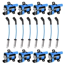 ENA 8 Pack D585 UF262 Round Ignition Coil Packs and 748UU Spark Plugs Wires C...
