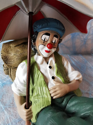 Gilde Clowns kleiner ''Müder Globetrotter'' Nr. 35665, L 15 cm, TOP! o. OVP!