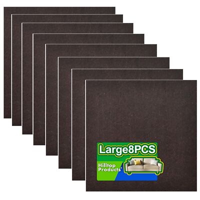 8 Pack - Brown Self Adhesive Square Furniture Felt Pad Surface Protector for ...