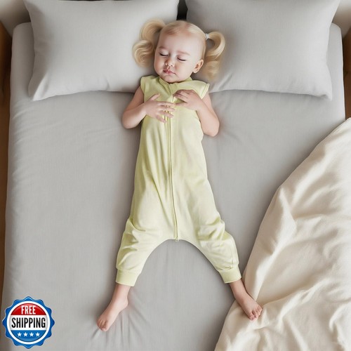 QUENESS Baby Schlafsack mit Füßen für Jungen Mädchen, Säugling Kleinkind ärmellos S - Bild 4 von 5