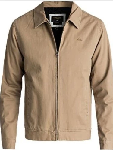 Quiksilver Men's XL Tan Khaki Sherpa Lined Harrington Jacket EQYJK03877 - product listing photo