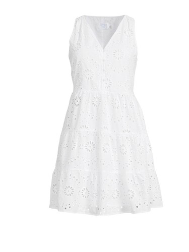 Time And Tru Women’s Cotton Blend Tiered Eyelet Dress Size L (12-14)