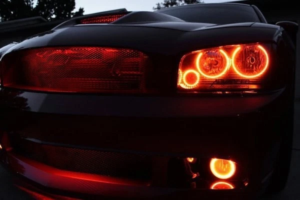 LED Fog Light Halo Ring Lights Amber For 2005-2010 Dodge Charger - Imagem 4 de 4